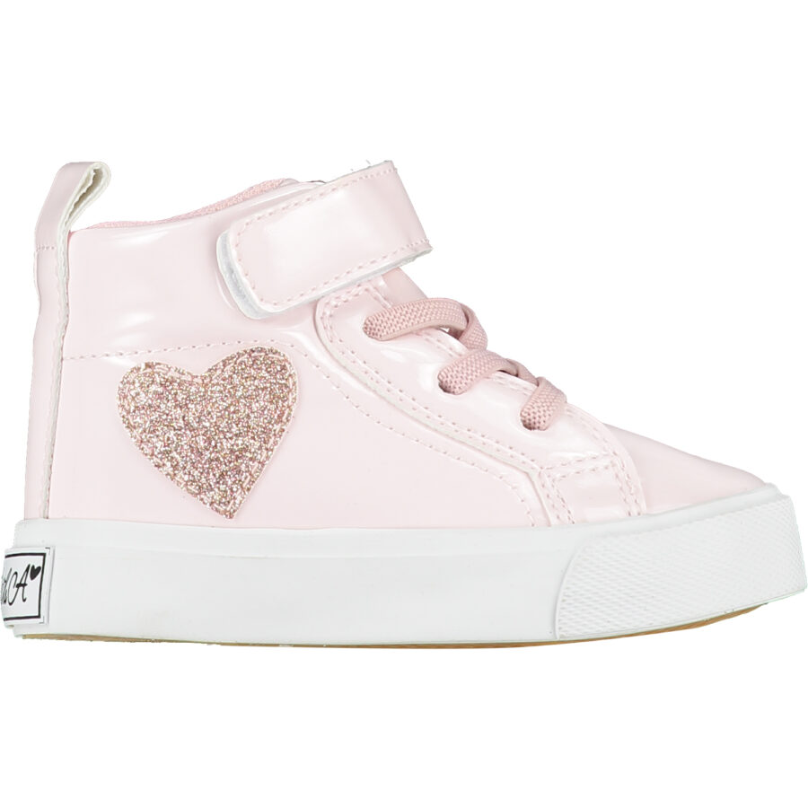 Little A by A’dee Sweetheart roze sneakers met glitter hart 1schoen