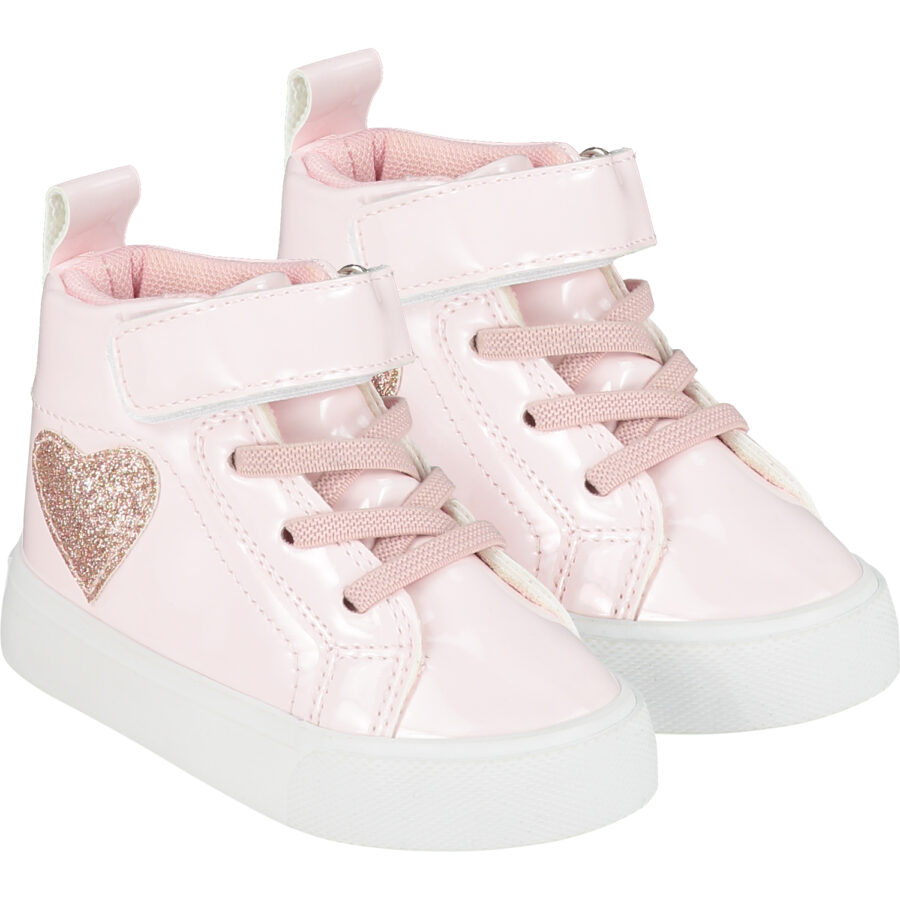 Little A by A'dee Sweetheart roze sneakers met glitter hart