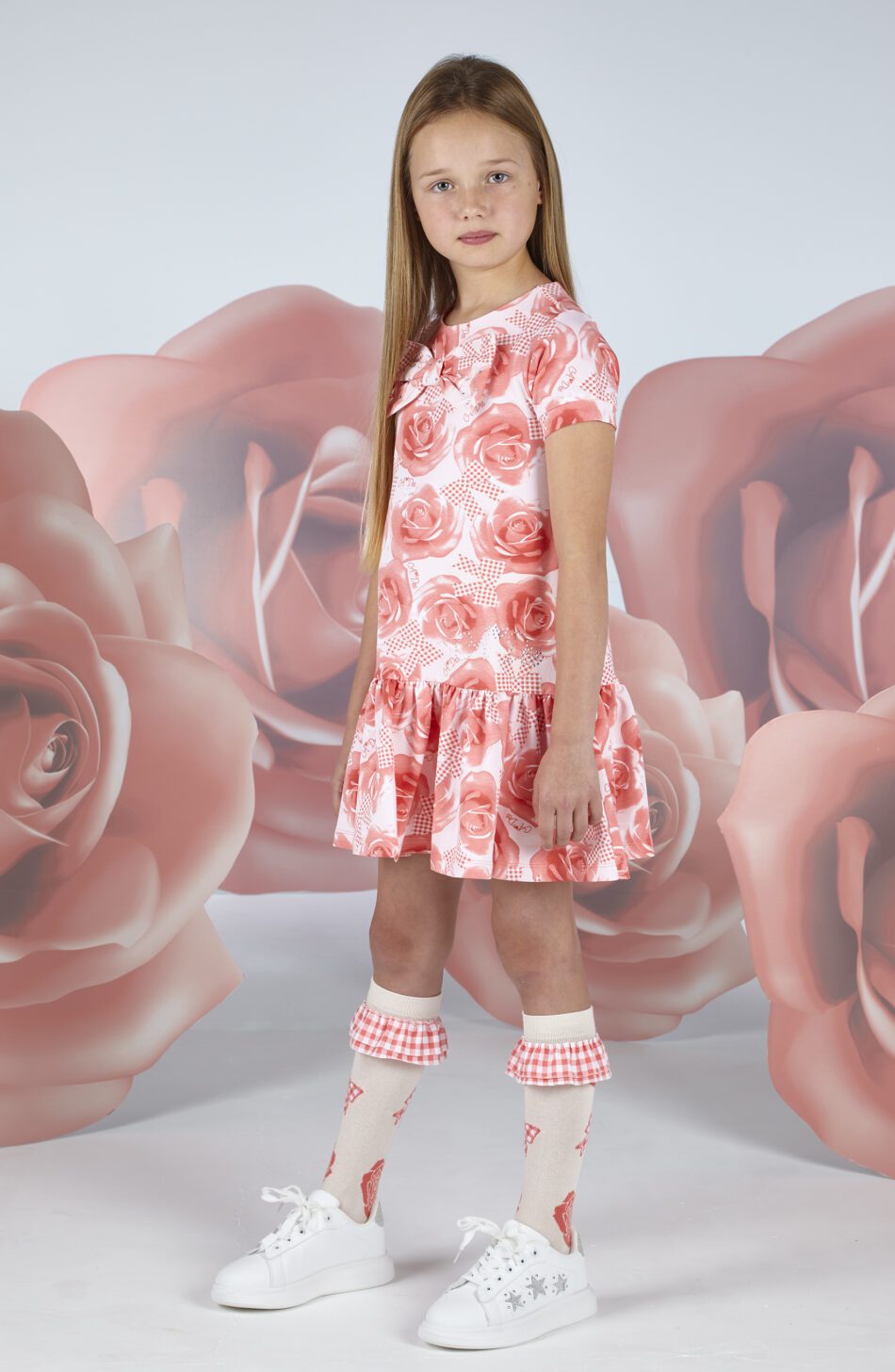 A'dee Yael rozen print jurk model
