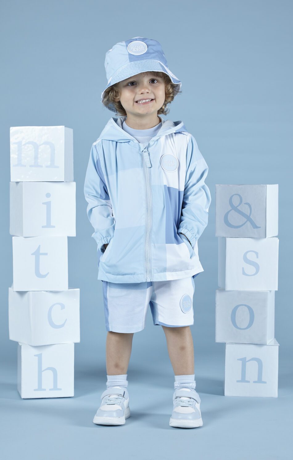 Mitch&Son Jaxon zomerjas met blauwe vlakken model 2