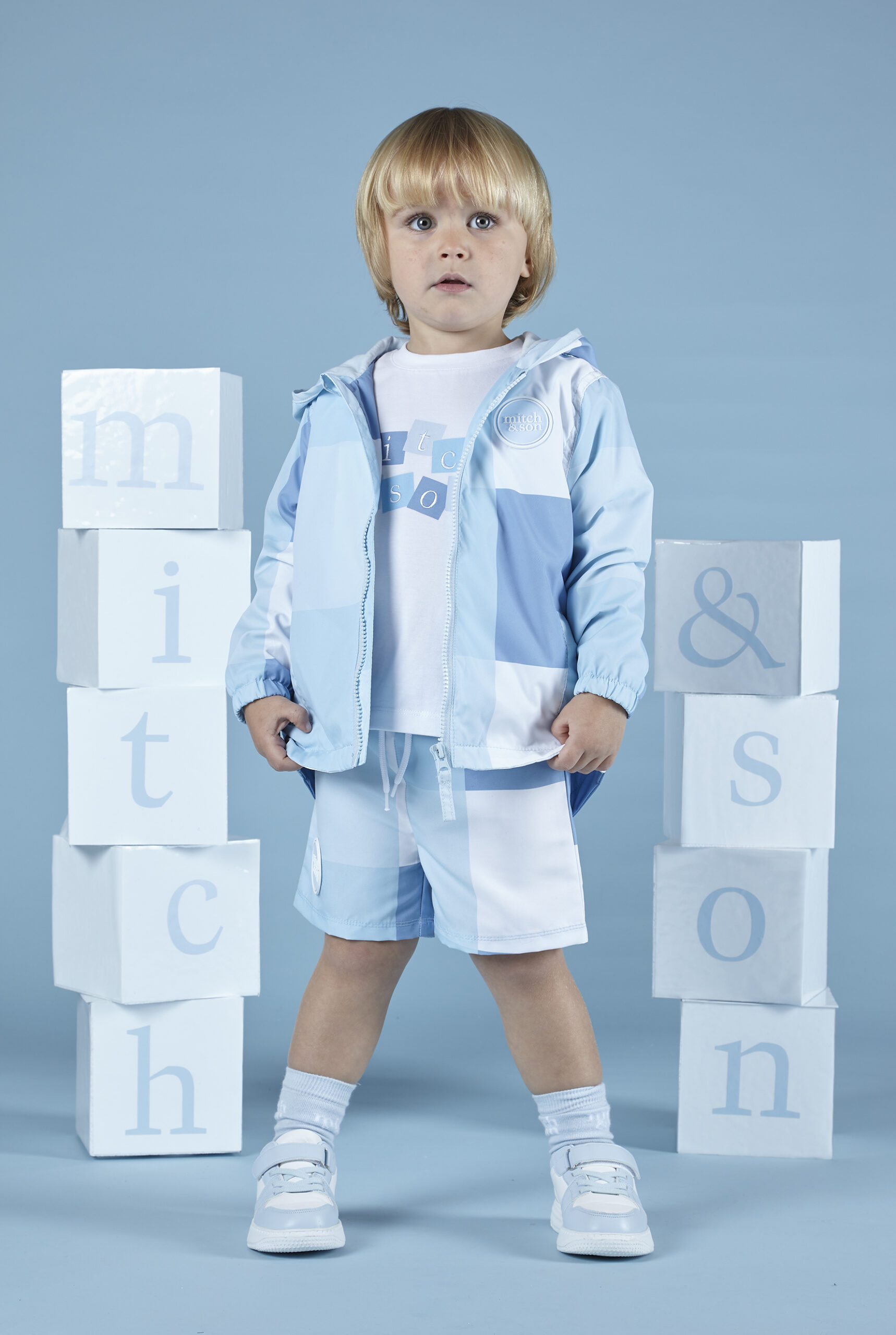 Mitch&Son Jaxon zomerjas met blauwe vlakken model 4