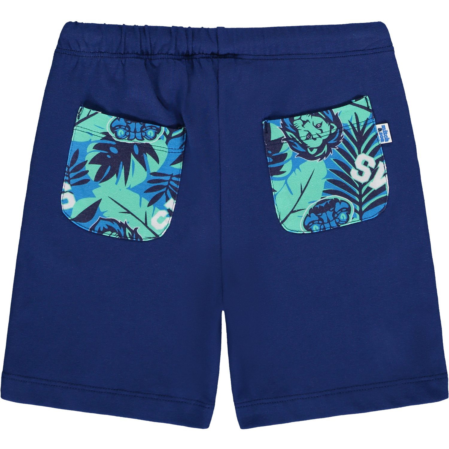 Mitch&Son Kian blauw setje korte broek en t-shirt met logo achterkant