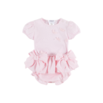 Deolinda roze compleet setje tshirt en korte broekje/ bloomer