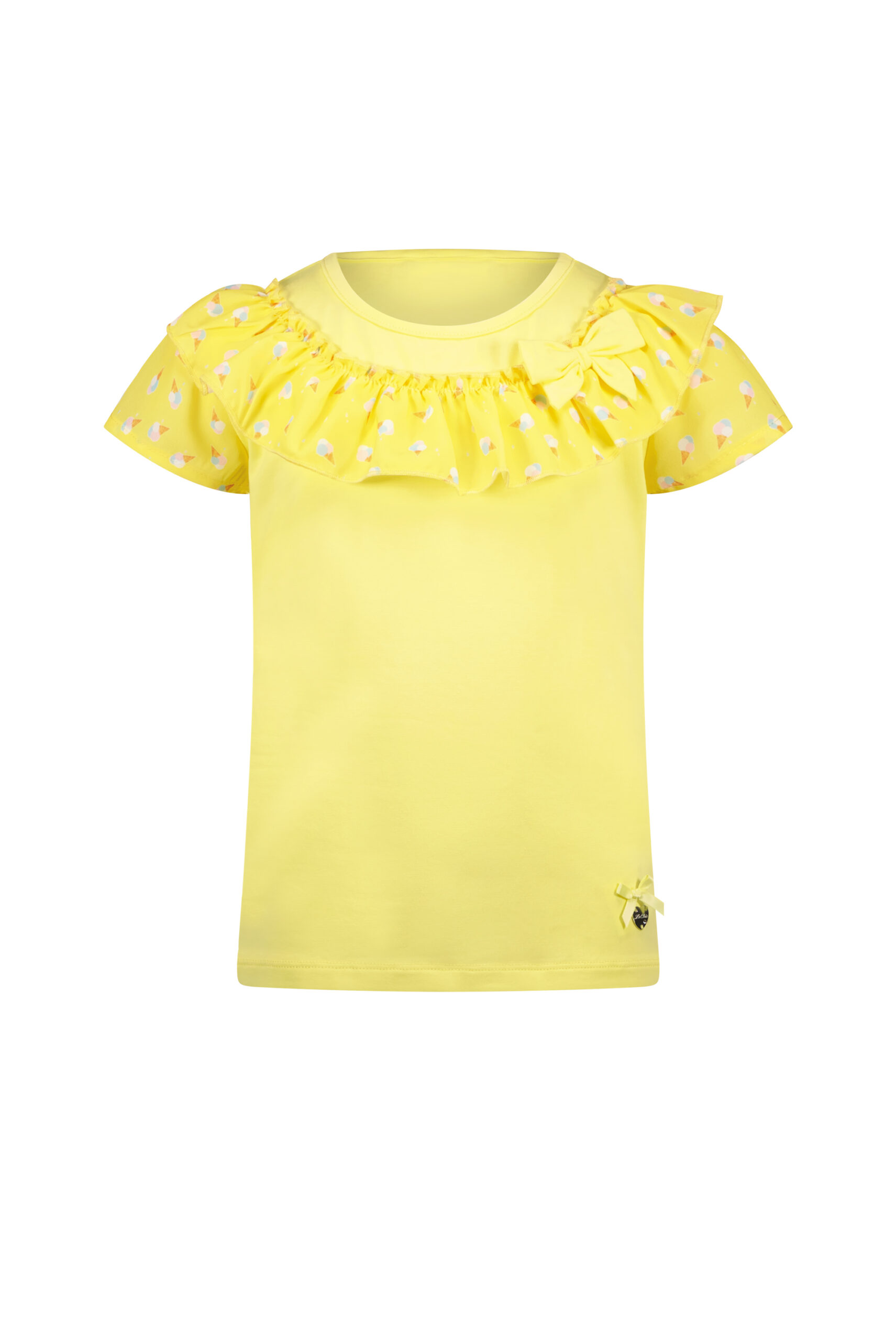 Le Chic geel shirt met ijsjesprint en details