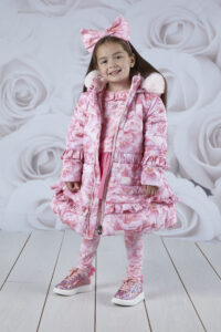 A'dee Amelia Peony Dreams roze winterjas met bloemenprint achterkant4