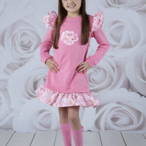 A'dee Anastasia Peony Dreams donker roze jurk met gave details model 2