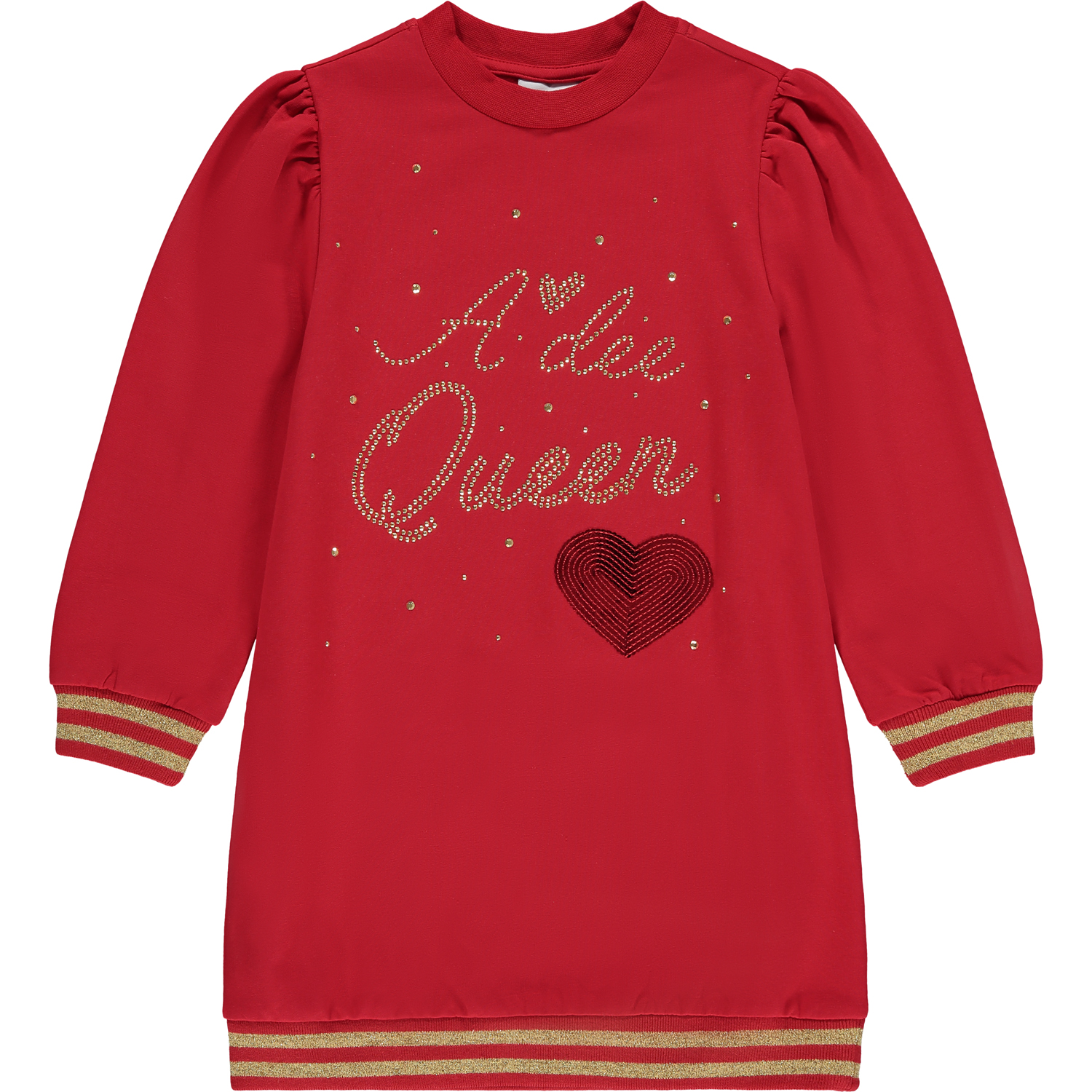 A'dee Coco A'dee Queen rode jurk met logo voorkant