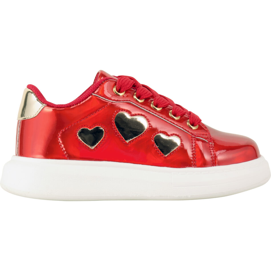 A dee Queeny A dee Queen rode sneakers met hartjes littlebabybling