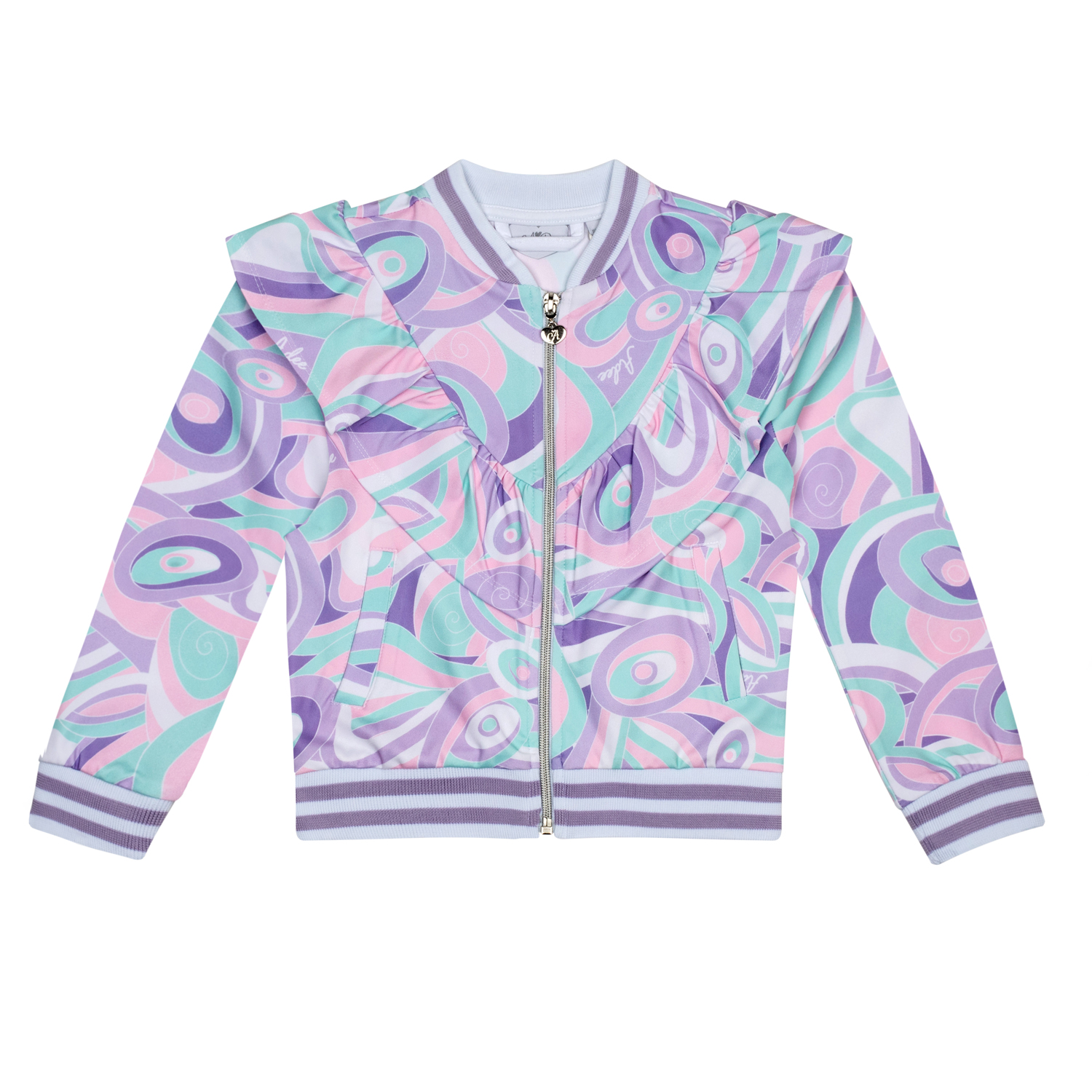 A'dee Nicola lila pastel print bomber