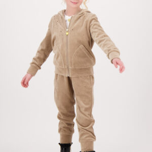 Angel's face beige sand joggingpak met gave details en steentjes