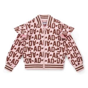 A'Dee melody logo print bomber jas (chocolate brown) - Afbeelding 3
