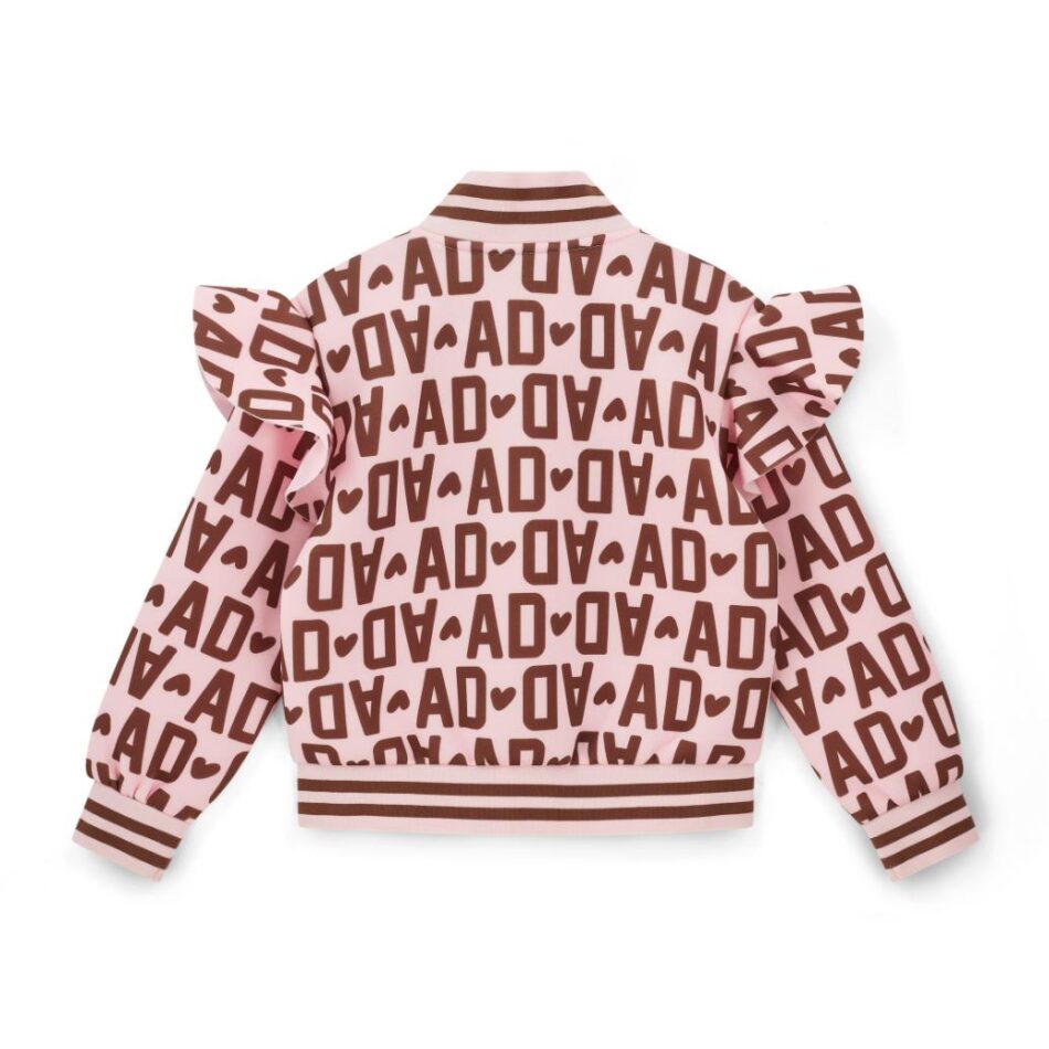 A'Dee melody logo print bomber jas (chocolate brown)