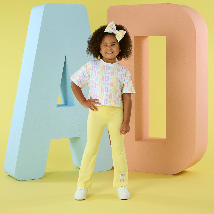 A'Dee Samantha loge print flare set (Bright White) – littlebabybling