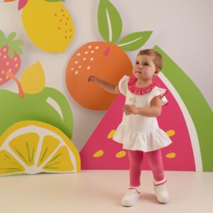 Little A Phoebe cherry legging set (Bright White)