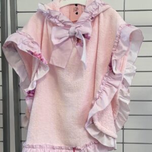 PHI poncho met rozen & ruches lilac
