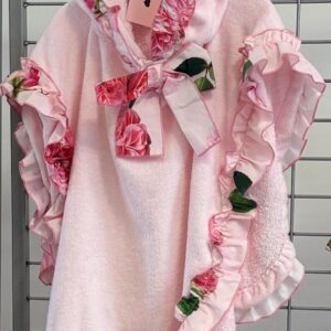 PHI poncho met rozen & ruches roze