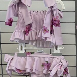 PHI bikini lilac met bloemen & strikjes