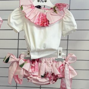 PHI 2-delig setje t-shirt & bloomer met rozen roze